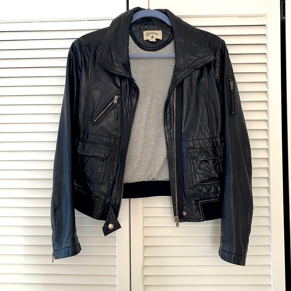 Converse Leather Jacket - image 1